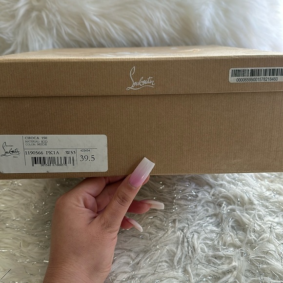 Authentic Christian louboutin Choca 150 ankle cuff nude kidskin leather NIB 39.5 - Picture 9 of 15